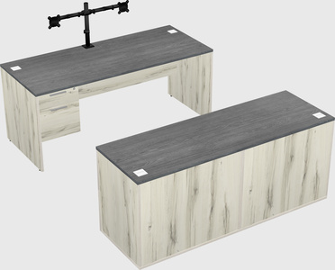 Parallel desk with credenza