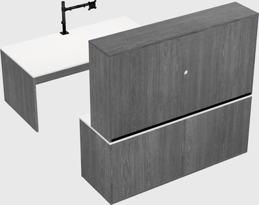 Parallel desk with credenza