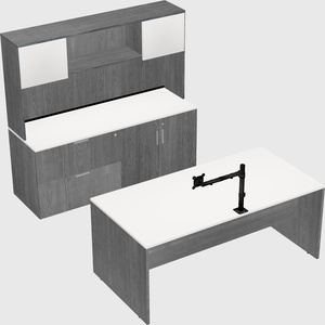 Parallel desk with credenza