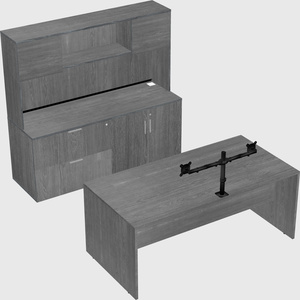Bureau parallèle avec crédence