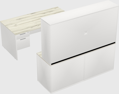 Bureau parallèle avec crédence