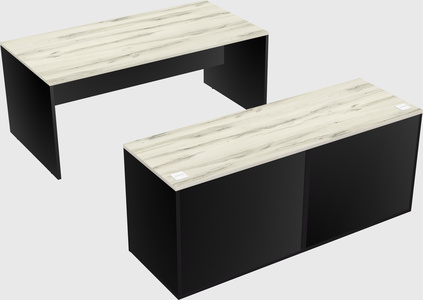Parallel desk with credenza