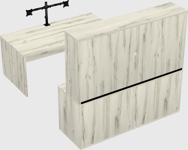 Parallel desk with credenza