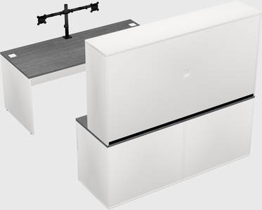Parallel desk with credenza
