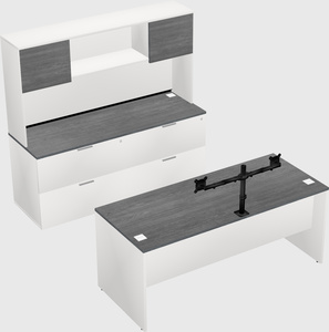 Parallel desk with credenza