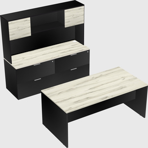 Parallel desk with credenza