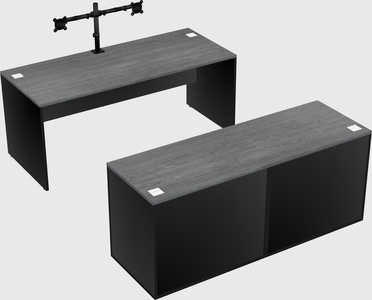 Parallel desk with credenza