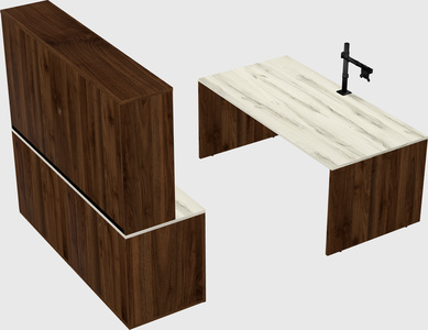 Parallel desk with credenza