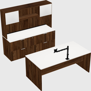 Parallel desk with credenza