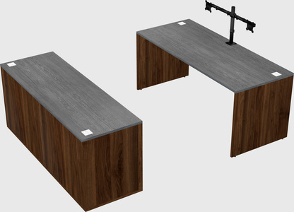 Parallel desk with credenza