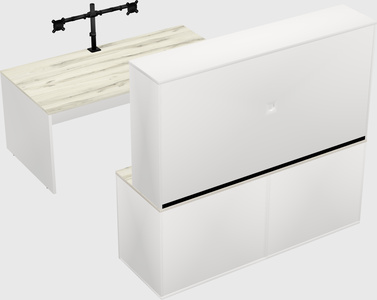 Bureau parallèle avec crédence