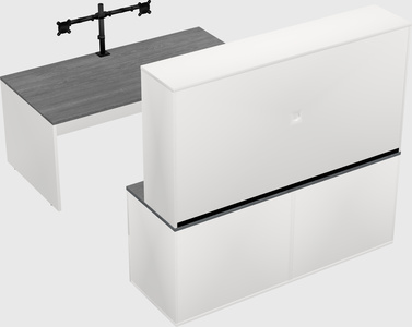 Parallel desk with credenza