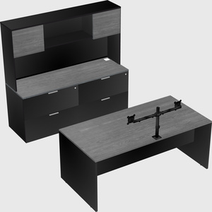 Parallel desk with credenza