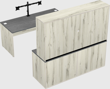 Parallel desk with credenza