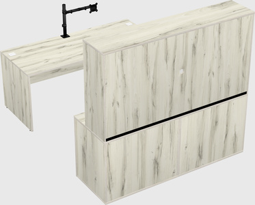 Parallel desk with credenza