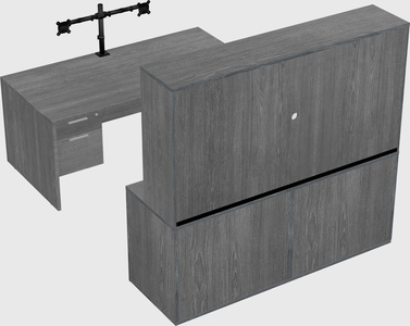 Bureau parallèle avec crédence
