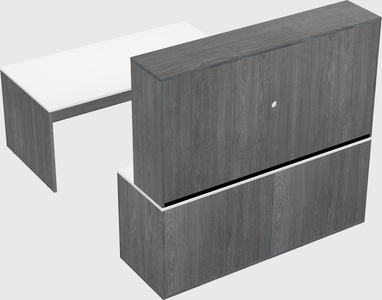 Parallel desk with credenza