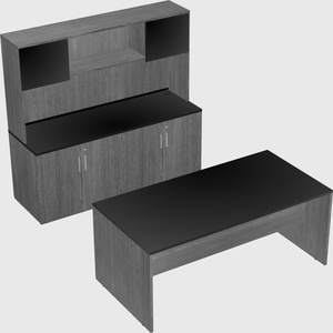 Bureau parallèle avec crédence
