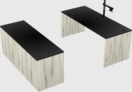 Parallel desk with credenza
