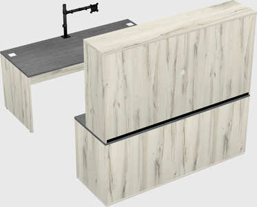 Parallel desk with credenza
