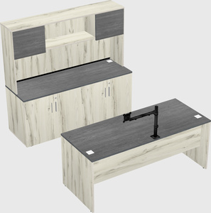 Parallel desk with credenza