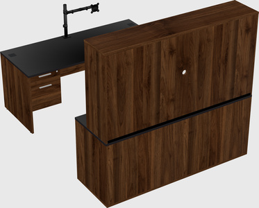Bureau parallèle avec crédence