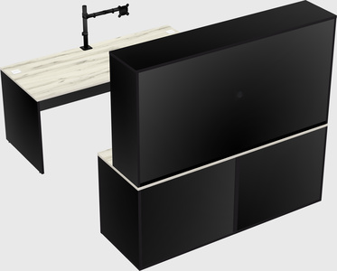 Bureau parallèle avec crédence