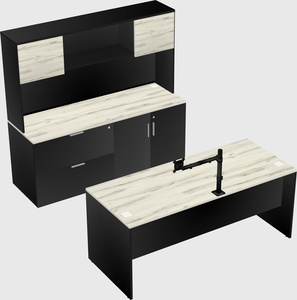 Bureau parallèle avec crédence