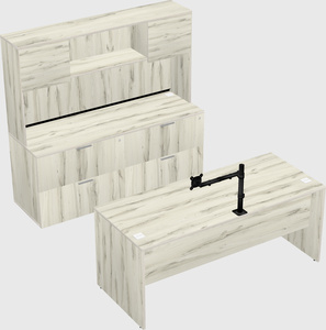 Parallel desk with credenza