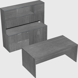 Parallel desk with credenza