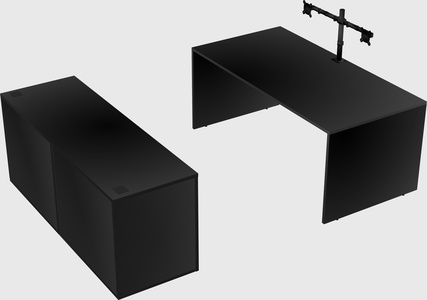 Parallel desk with credenza
