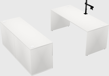 Parallel desk with credenza