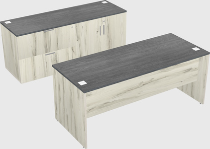 Parallel desk with credenza