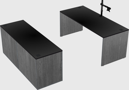 Parallel desk with credenza
