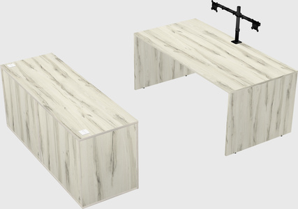 Parallel desk with credenza