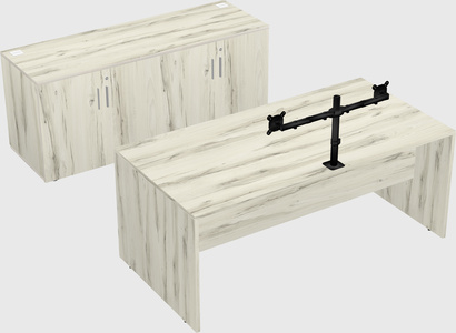 Parallel desk with credenza