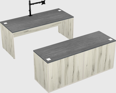 Parallel desk with credenza