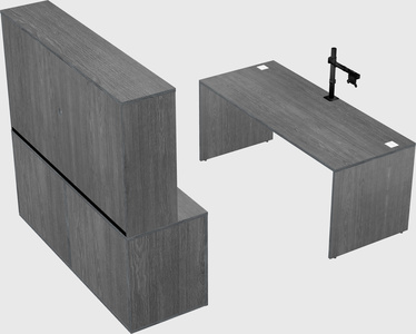Parallel desk with credenza