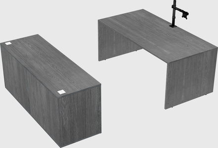 Parallel desk with credenza