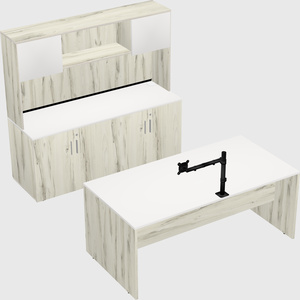 Parallel desk with credenza