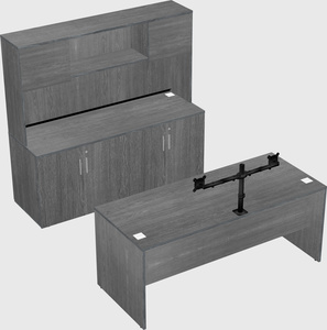 Parallel desk with credenza