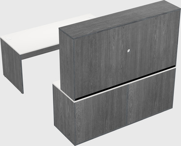 Parallel desk with credenza