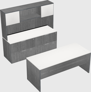 Parallel desk with credenza