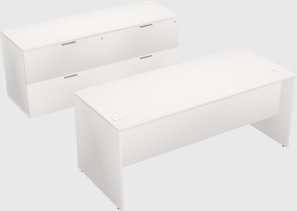 Parallel desk with credenza