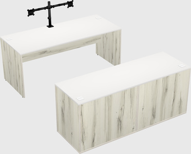 Parallel desk with credenza