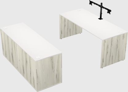 Parallel desk with credenza