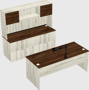 Parallel desk with credenza