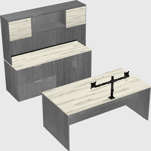Parallel desk with credenza
