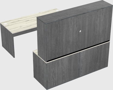 Parallel desk with credenza