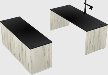 Parallel desk with credenza